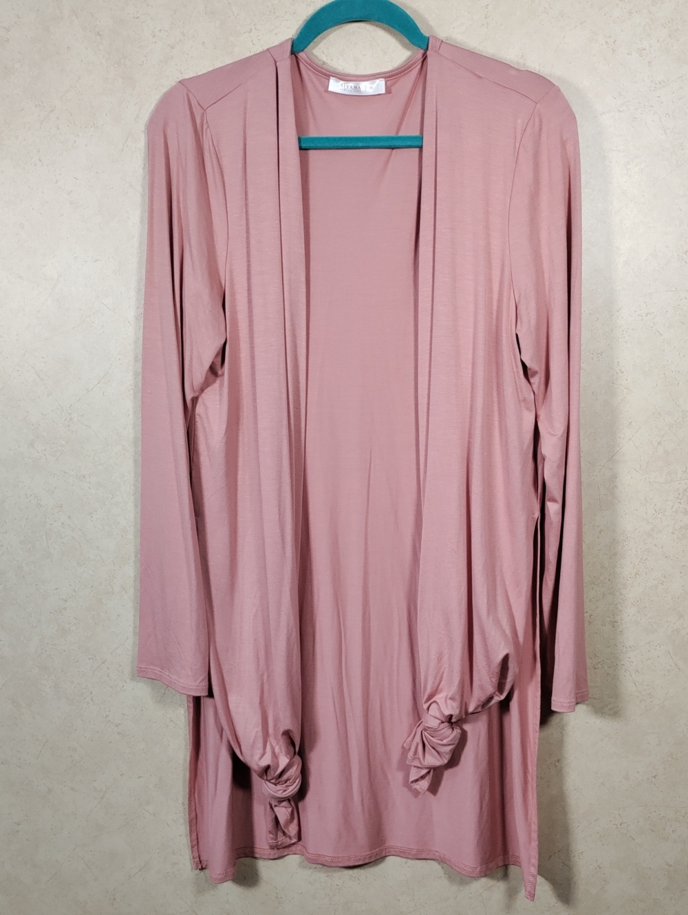 J159 Sivana Bamboo Luxe Dusty Rose Open Front Knit Jacket XL NEW